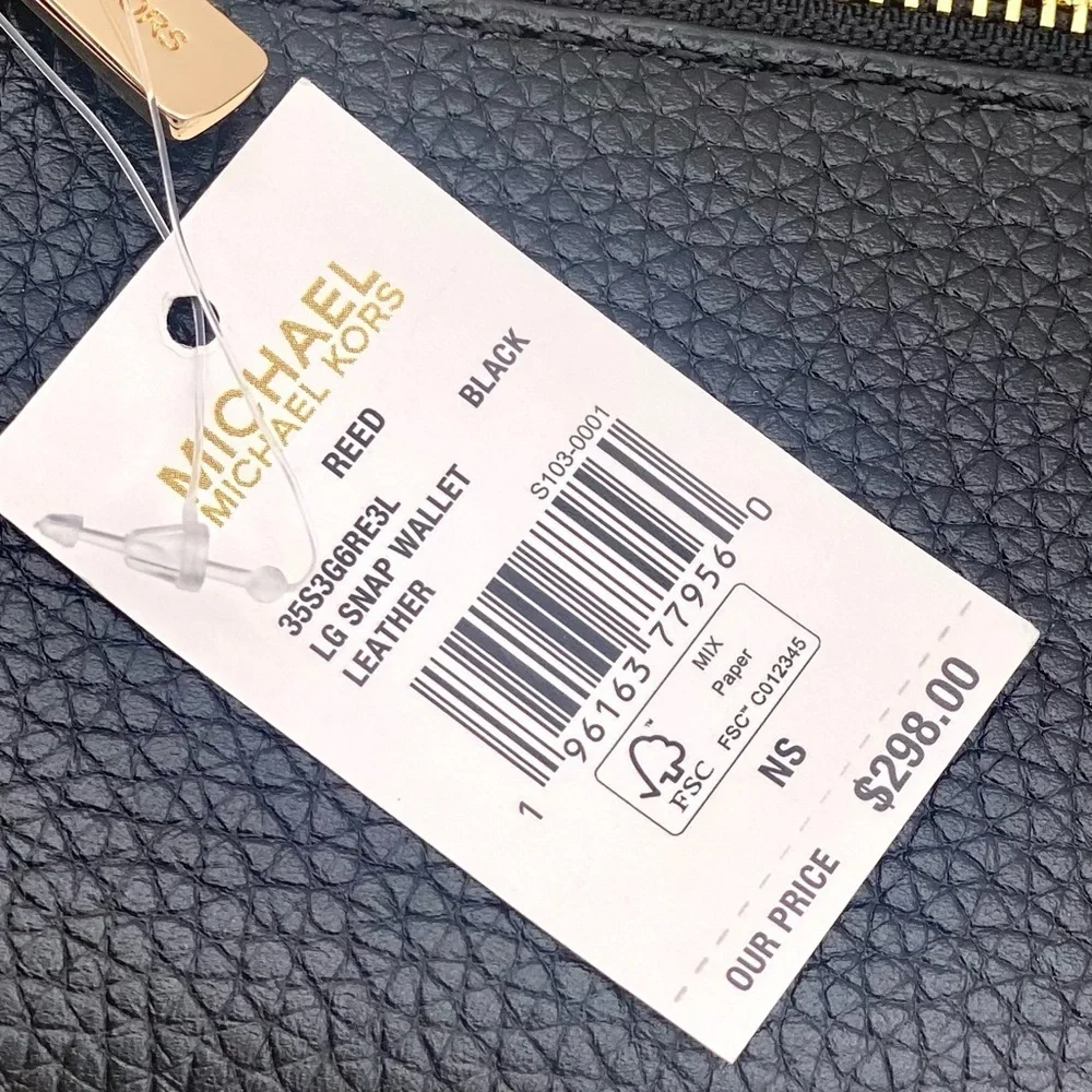 Michael Kors Reed Large Snap Bifold Wallet Black
